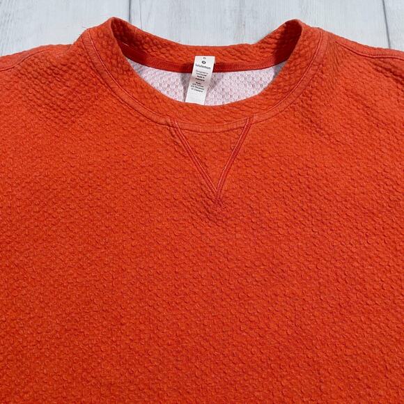 Lululemon All Yours Crew Sweatshirt Womens 6 Orange Heathered Brick Bubble Dot - Picture 2 of 12
